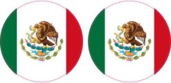 Circle Mexico Flag Stickers