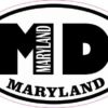 Oval MD Maryland Sticker