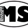 Oval MS Mississippi Sticker