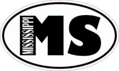 Oval MS Mississippi Sticker