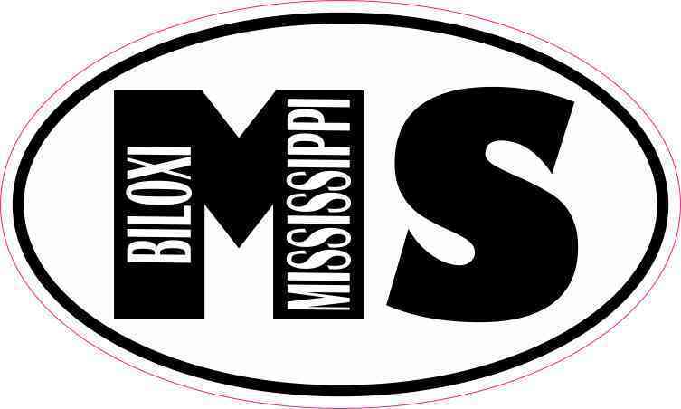 Oval MS Biloxi Mississippi Sticker