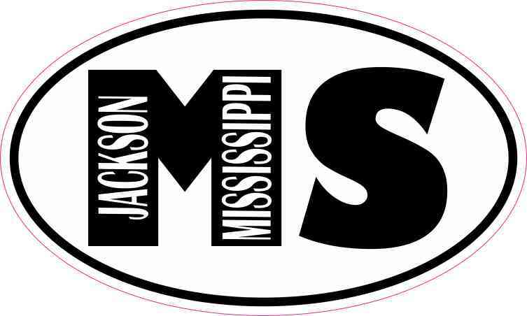 Oval MS Jackson Mississippi Sticker