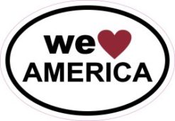 Oval We Love America Sticker