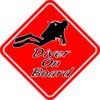 Red Diver On Board Magnet