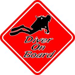 Red Diver On Board Magnet