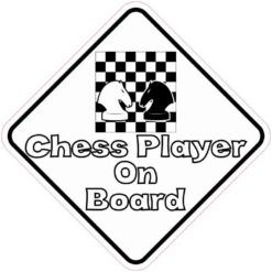 Chess Player On Board Sticker