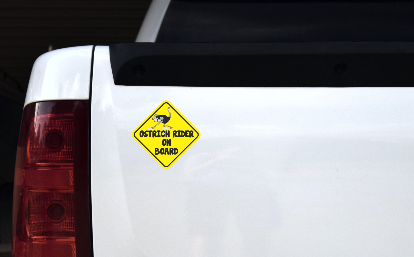StickerTalk Ostrich Rider On Board Vinyl Sticker, 5 inches by 5 inches - Image 2