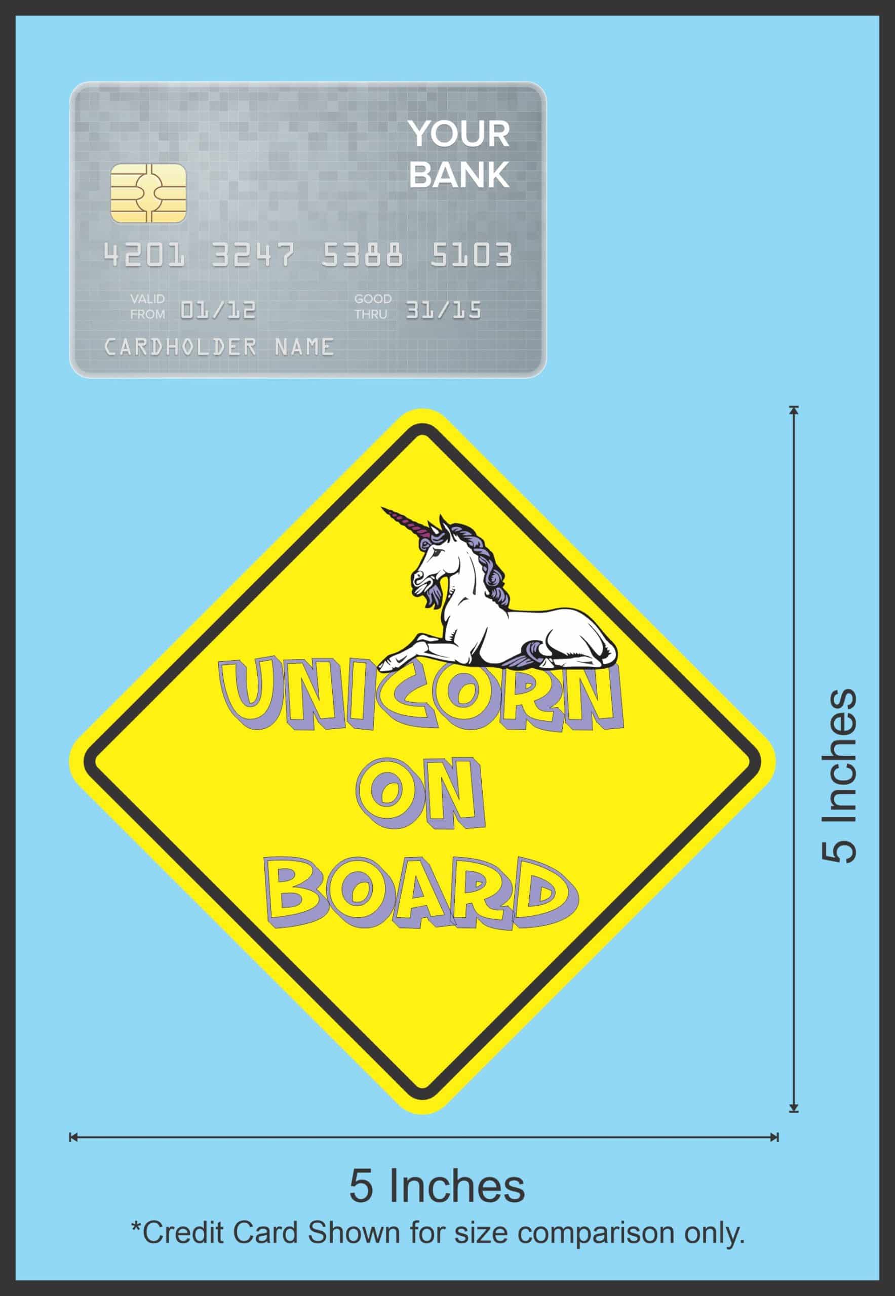 5in x 5in Unicorn On Board Magnet - Image 4