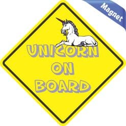 Alternative view of 5in x 5in Unicorn On Board Magnet