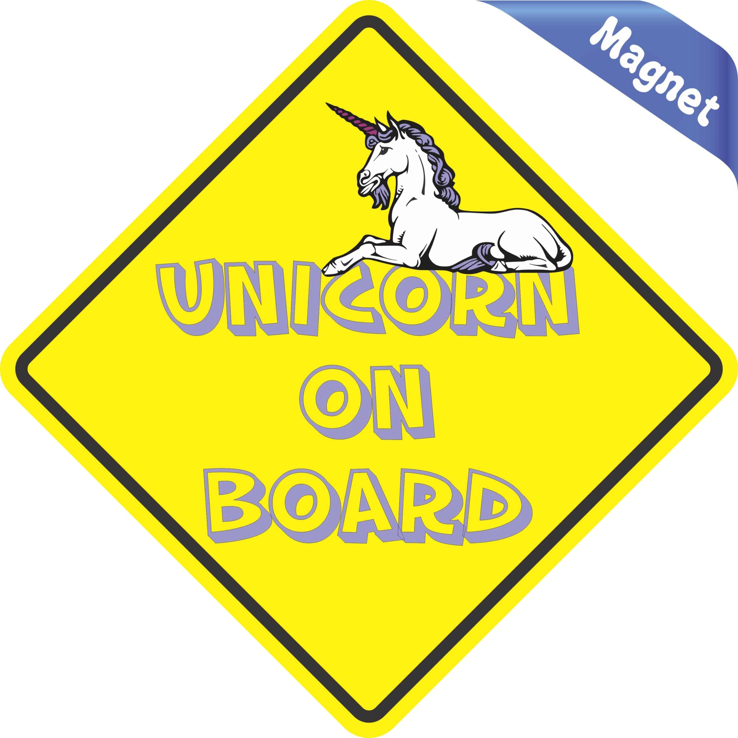 5in x 5in Unicorn On Board Magnet - Image 2