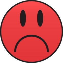 Red Sad Face Sticker