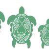 Green and White Turtle Family Stickers