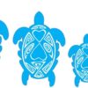 Blue and White Turtle Family Stickers