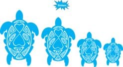 Blue and White Turtle Family Stickers