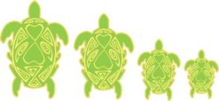 Green and Yellow Turtle Family Stickers