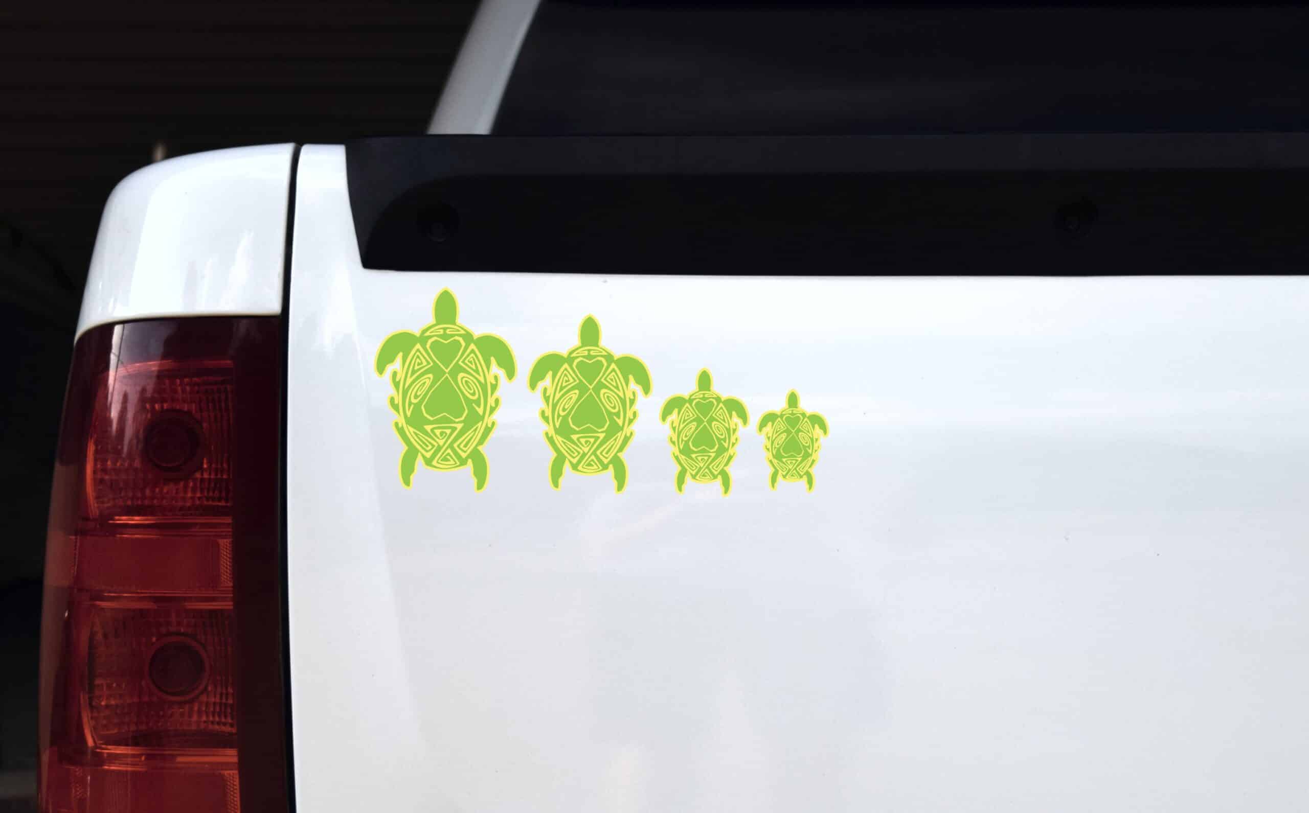 Green and Yellow Turtle Family Stickers