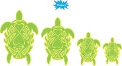 Green and Yellow Turtle Family Stickers