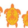 Orange and Yellow Turtle Family Stickers