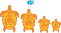 Orange and Yellow Turtle Family Stickers