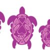 Purple and Pink Turtle Family Stickers
