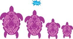 Purple and Pink Turtle Family Stickers
