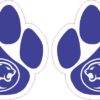Reflected Blue Cougar Paw Stickers