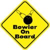 Yellow and Black Bowler On Board Sticker