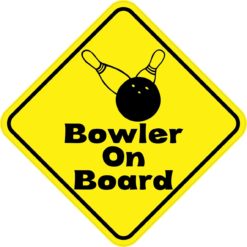 Yellow and Black Bowler On Board Sticker