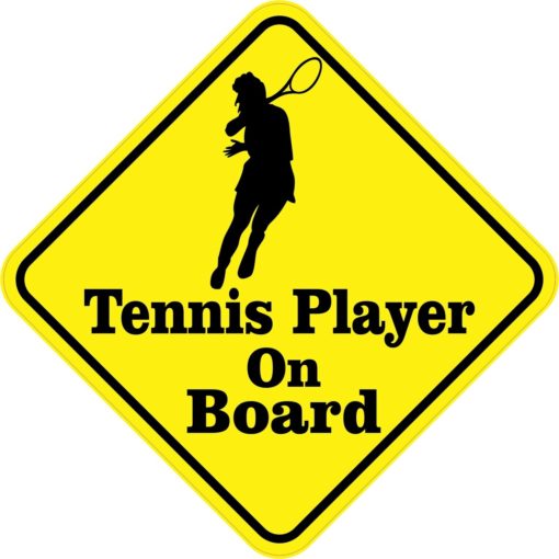 Female Tennis Player On Board Sticker