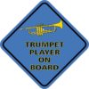 Blue Trumpet Player On Board Magnet
