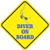Aquatic Diver On Board Sticker