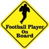 Football Player On Board Sticker
