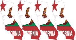 Die Cut California Flag Vinyl Stickers