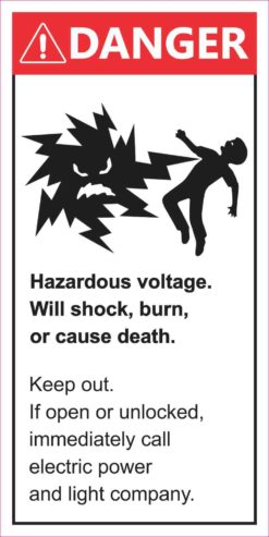 Danger Hazardous Voltage Sticker