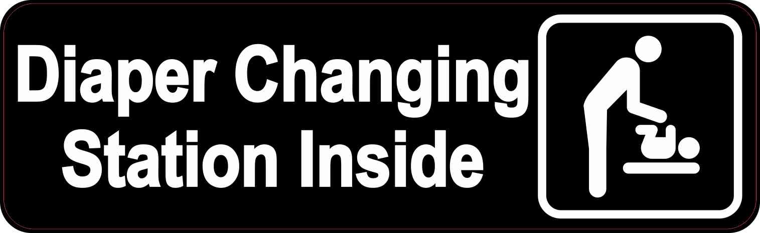 Men's Restroom Diaper Changing Station Inside Sticker