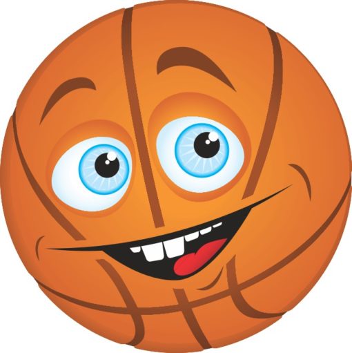 Happy Face Basketball Sticker