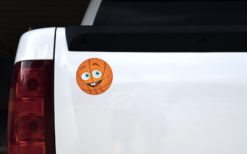 Alternative view of 4.5in x 4.5in Happy Face Basketball Sticker