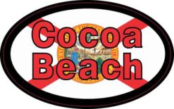 Oval Florida Flag Cocoa Beach Sticker