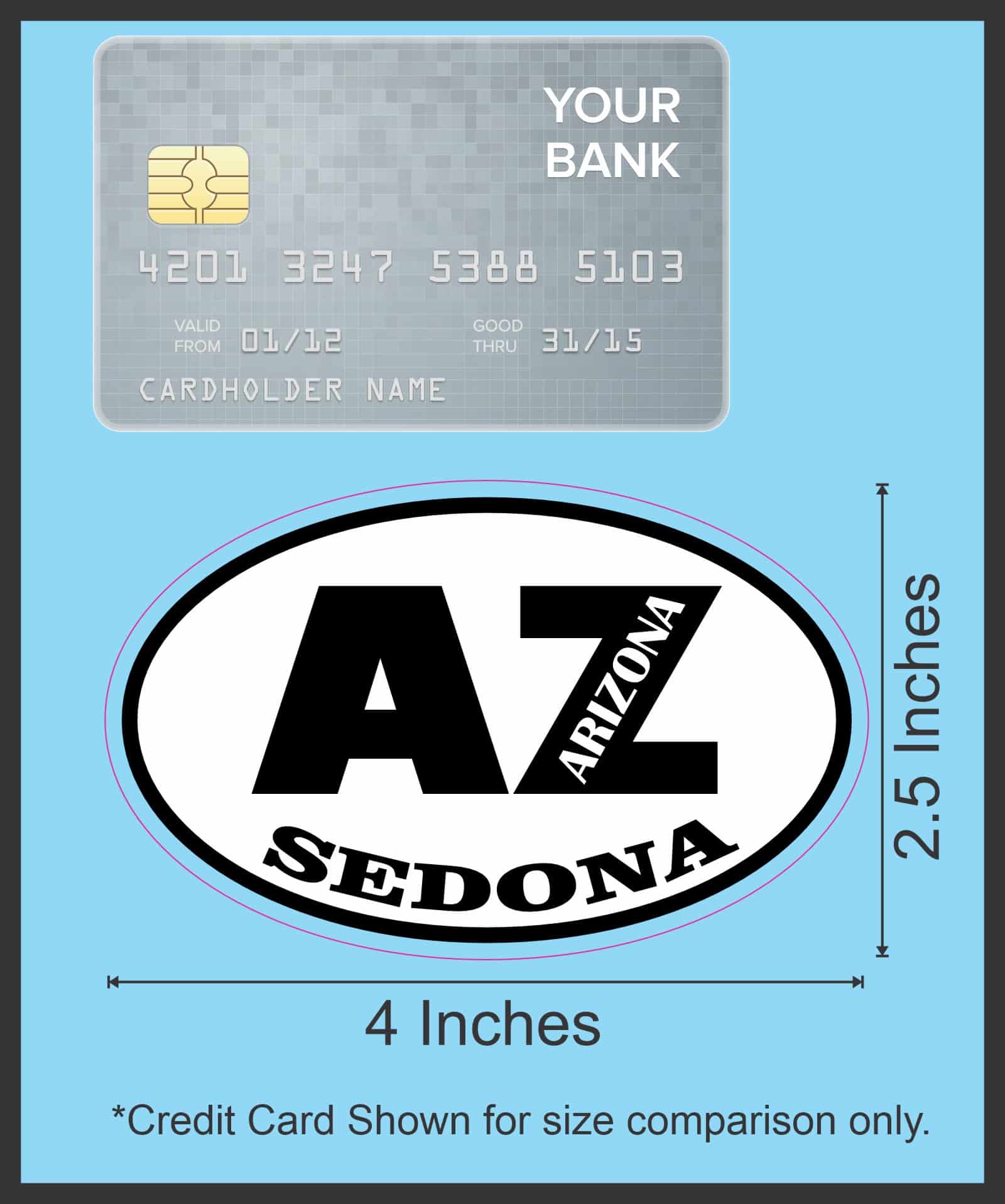 4in x 2.5in Oval AZ Sedona Arizona Sticker - Image 6