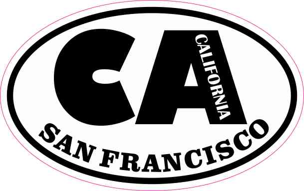 Oval CA San Francisco California Sticker