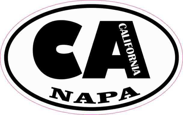 4in x 2.5in Oval CA Napa California Sticker