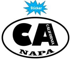 Alternative view of 4in x 2.5in Oval CA Napa California Sticker