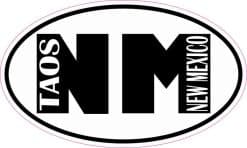 5in x 3in Oval NM Taos New Mexico Sticker