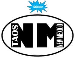 Alternative view of 5in x 3in Oval NM Taos New Mexico Sticker