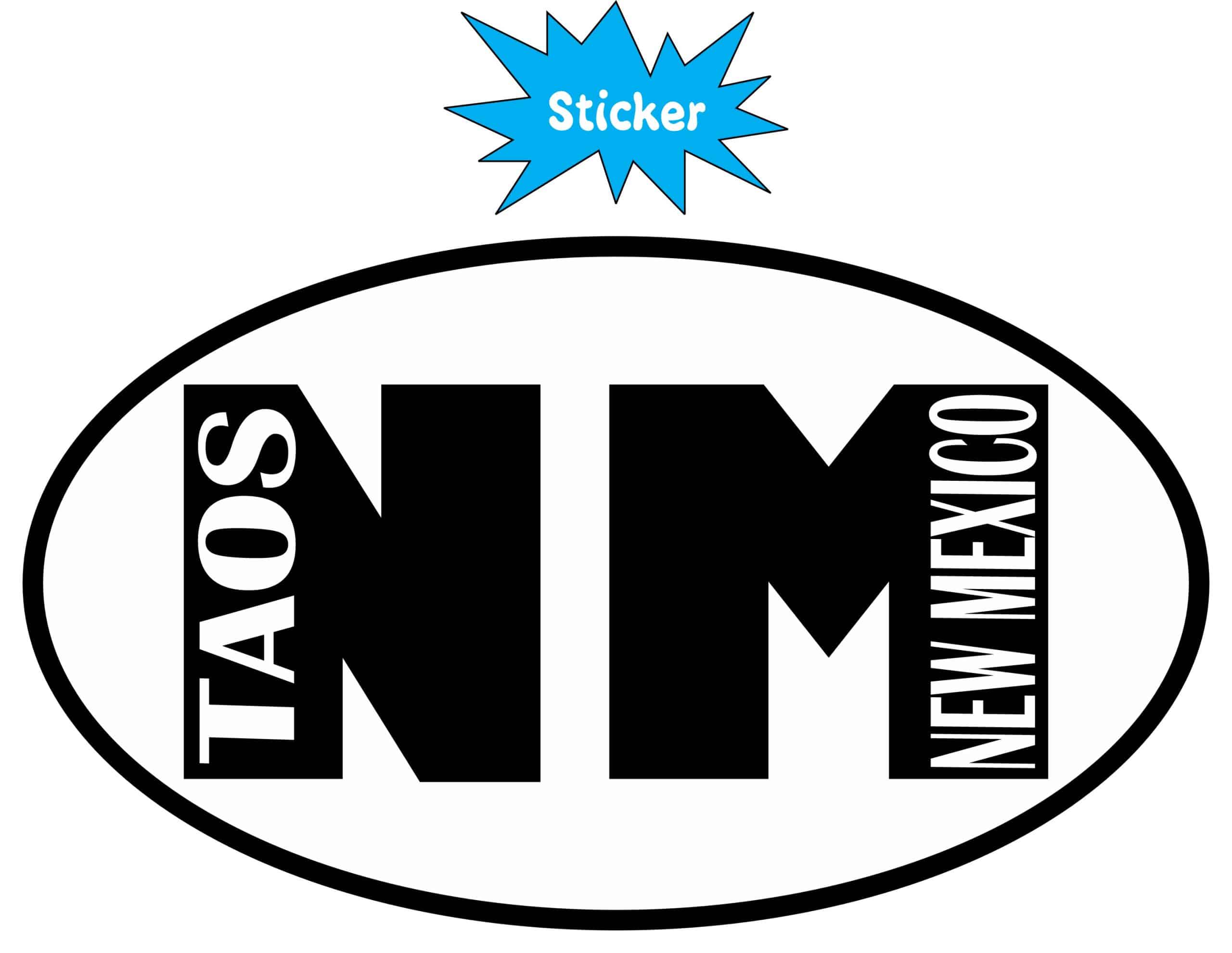 5in x 3in Oval NM Taos New Mexico Sticker - Image 2