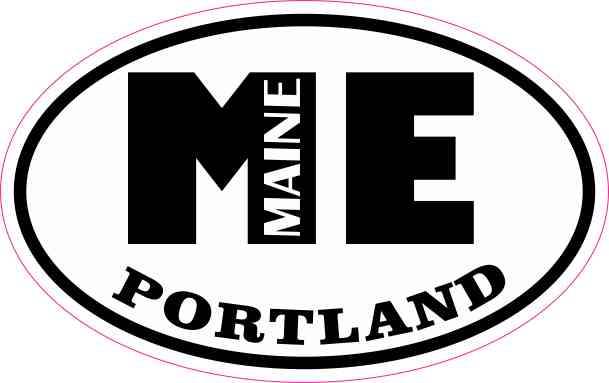 Oval ME Portland Maine Sticker