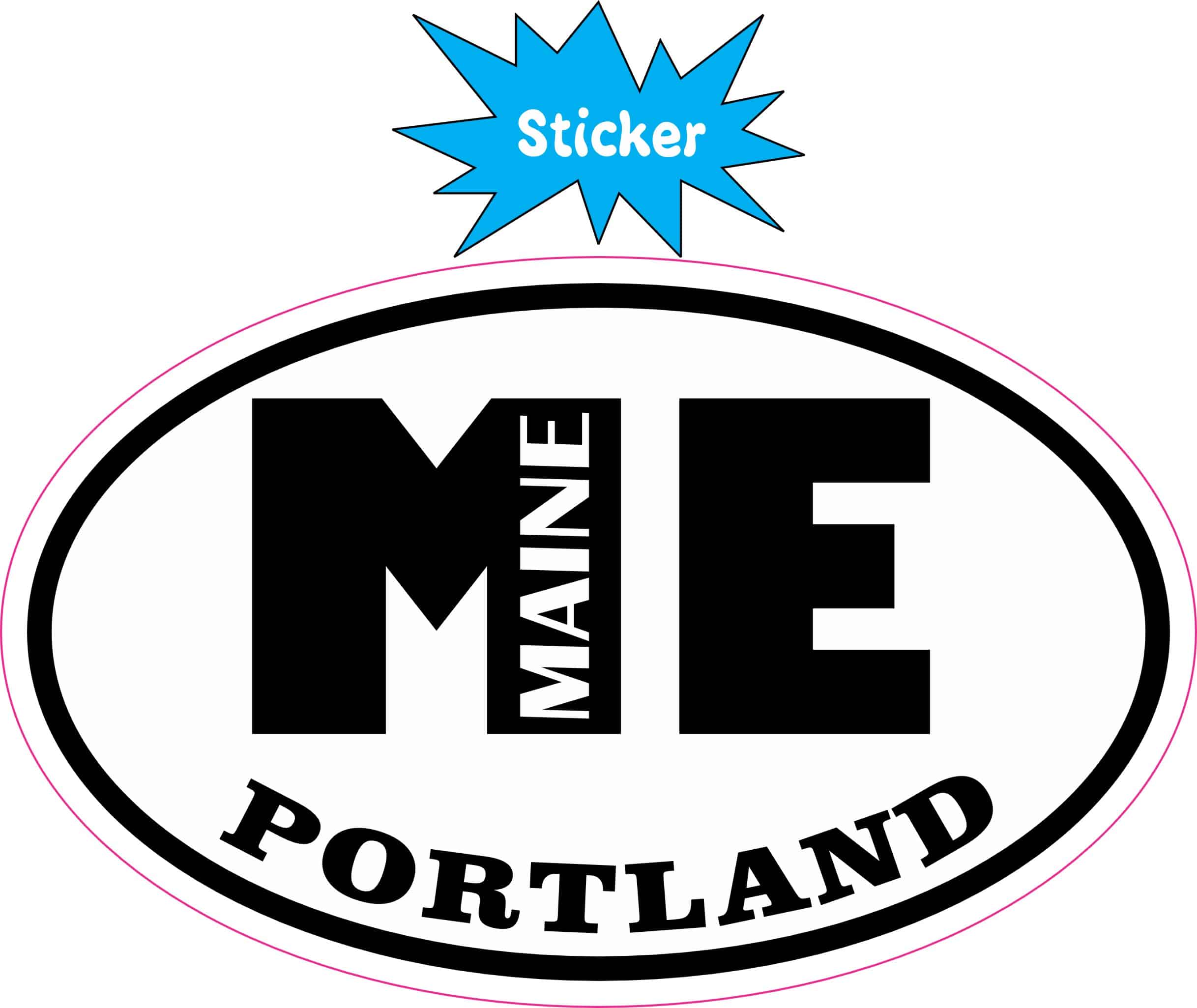 4in x 2.5in Oval ME Portland Maine Sticker - Image 3