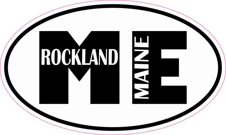 Oval ME Rockland Maine Sticker