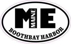 Oval ME Boothbay Harbor Maine Sticker