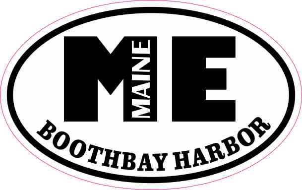 Oval ME Boothbay Harbor Maine Sticker